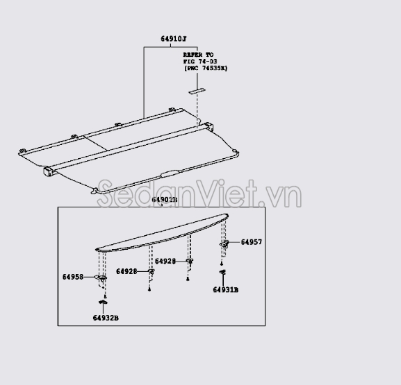 Nỉ dây cốp hậu 6491048110C0