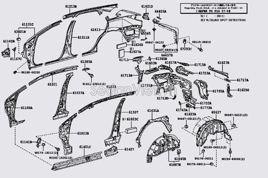 Lòng dè chắn bùn Lexus RX450H 2009-2012