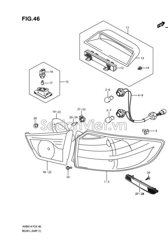 Dây điện bóng đèn hậu 3565879P00000