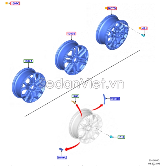 La zăng 18 inch Ford Everest 2022