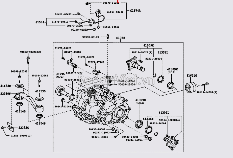 Phớt láp motor điện cụm cầu sau Lexus RX450H 2009-2012