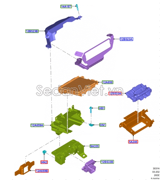 Nhựa Ốp hộp điều khiển động cơ MB3Z12B523E