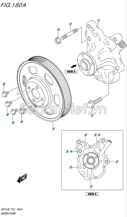 Puly bơm nước động cơ 1751173R00000