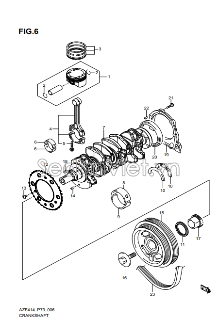 Ốc puly đầu trục cơ 1261969G10000