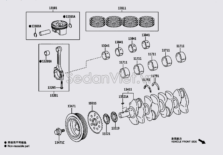 Bạc trục cơ 117010T04104