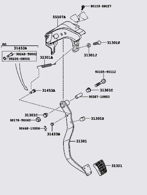 Cao su đệm chân côn 551070K020