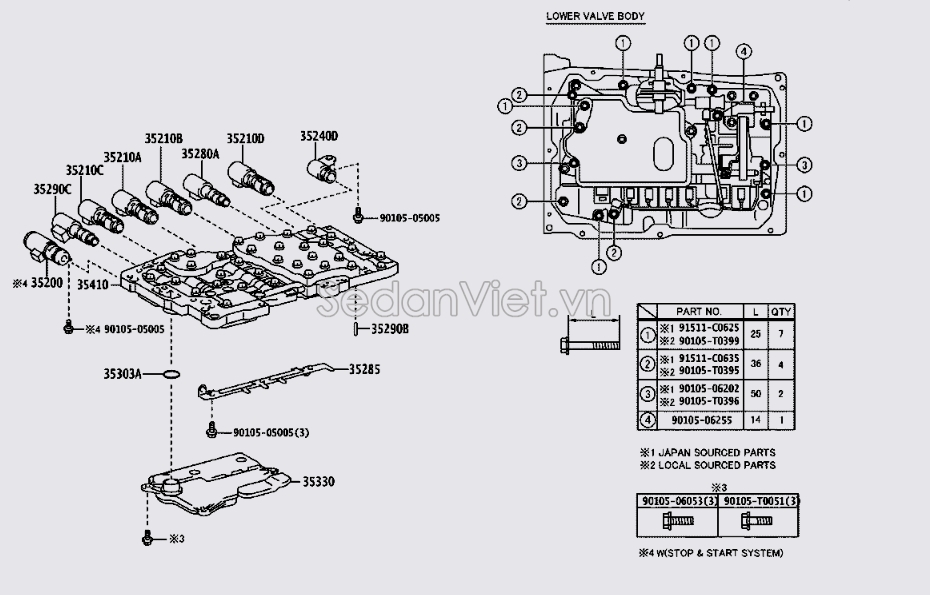 Vỉ van điều khiển mở dầu hộp số tự động 354100K030