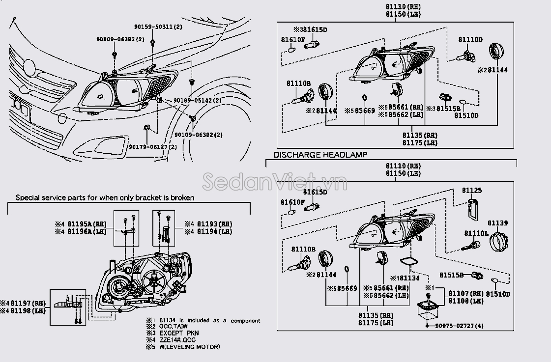 Đèn pha không điều khiển điện 8117002730