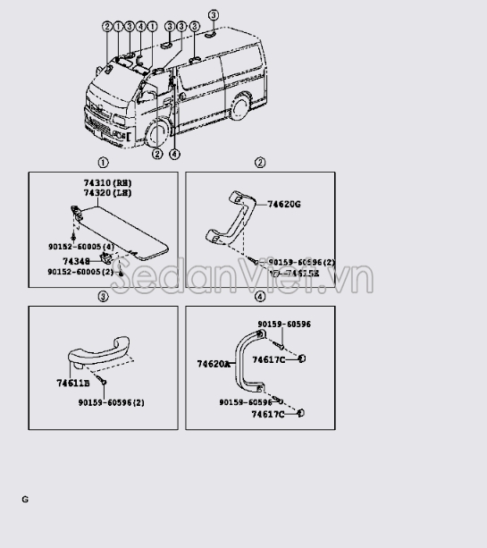 Tay Vịn trần trước 7462026010B0