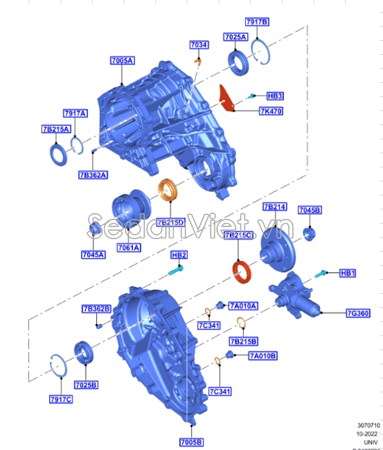 Mô tơ gài cầu JB3Z7G360B