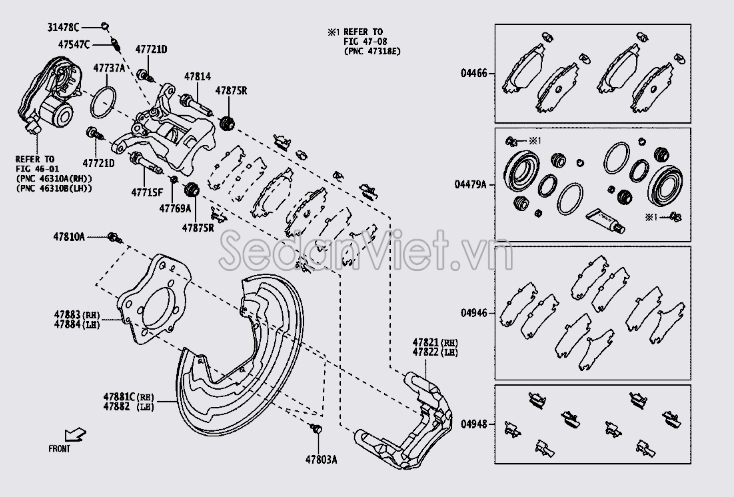 Bộ đệm chống ồn phanh sau 04946B1010