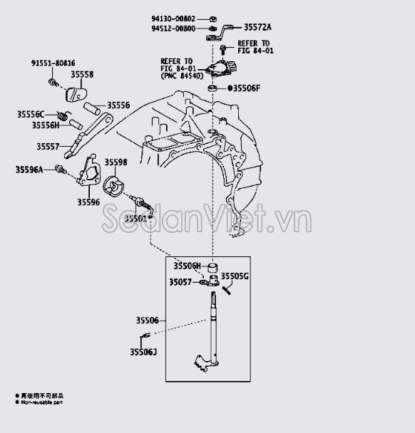 Trục dẫn hướng van hộp số tự động 3550633020