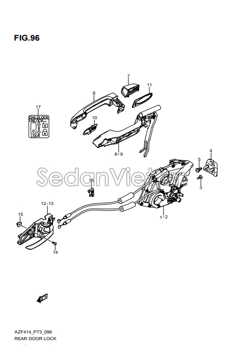 Tay mở cửa ngoài sau 8281257L00VZFM