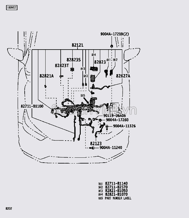 Dây điện khoang động cơ 82123BZ280