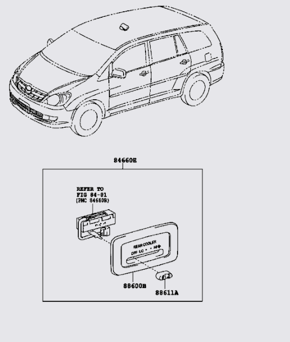 Công tắc điều khiển điều hòa dàn lạnh sau Toyota Innova 2008-2011