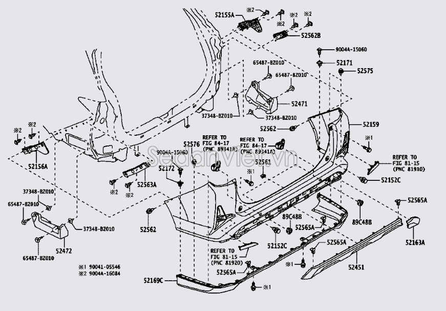 Cản sau 52159BZL80