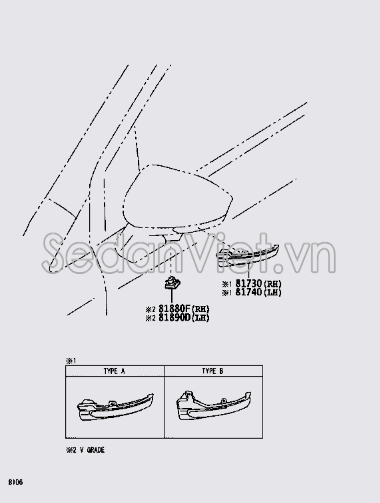 Đèn xin nhan gương chiếu hậu 81740BZ110