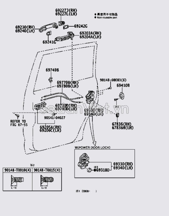 Tay mở cửa trong 692060K010E0