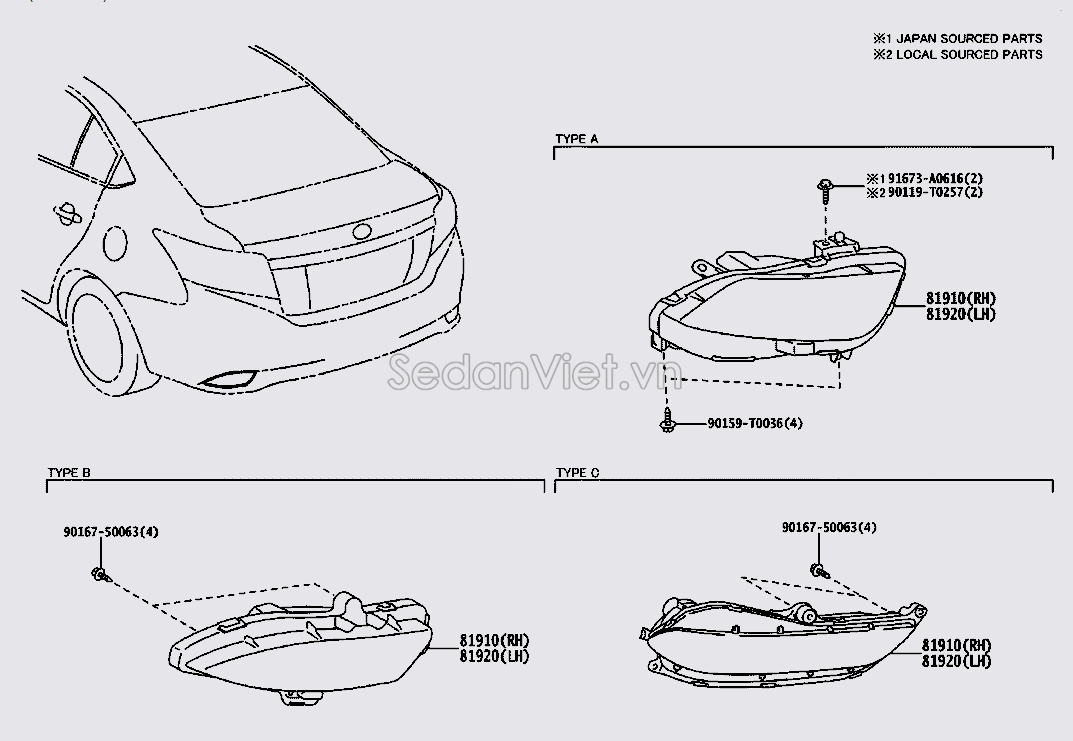 Đèn phản quang cản 819100D050