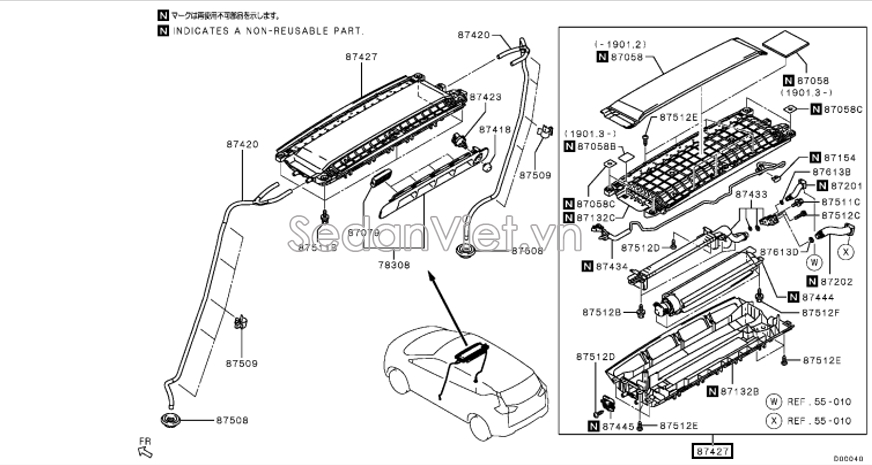 Mortor quạt điều hòa sau 7842A242