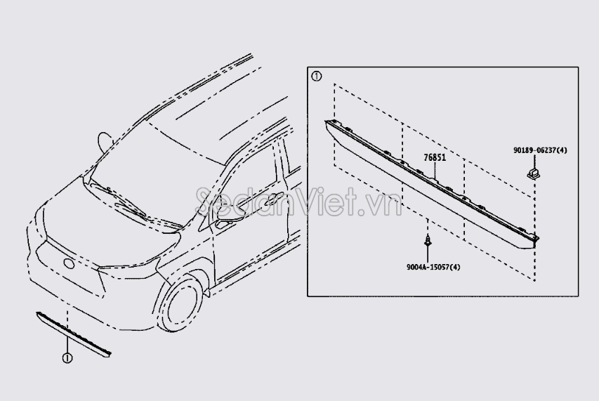 Nẹp mạ cản trước 76851BZ170