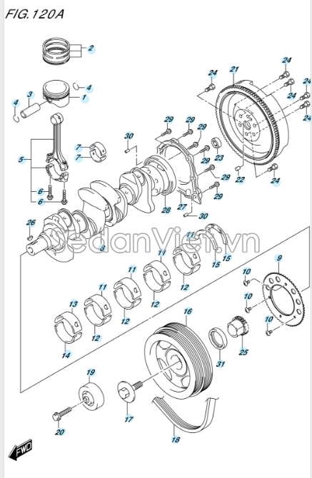 Bạc trục cơ 1234585K000B0