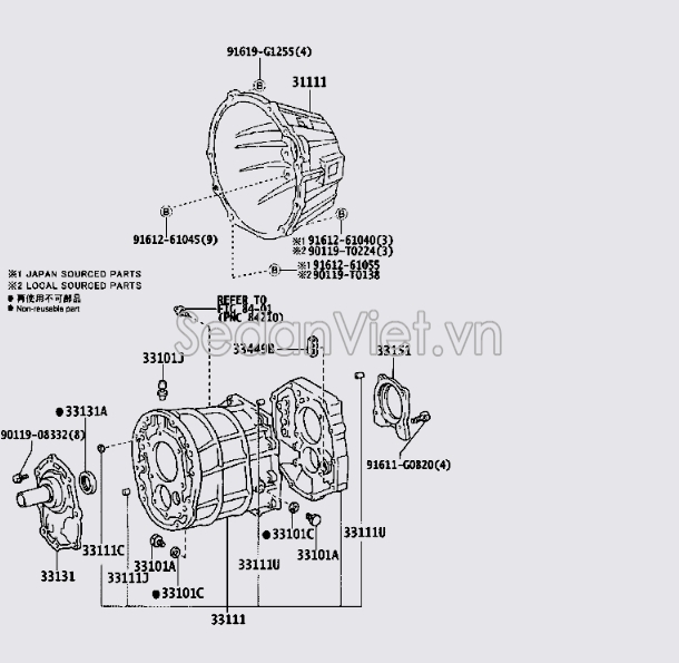 Vỏ hộp số MT phần giữa 3310126040