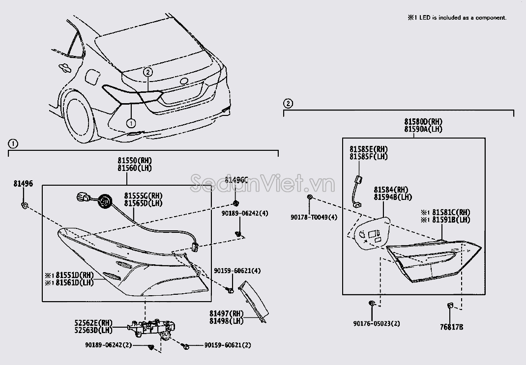 Vỏ đèn hậu ngoài 8158106700