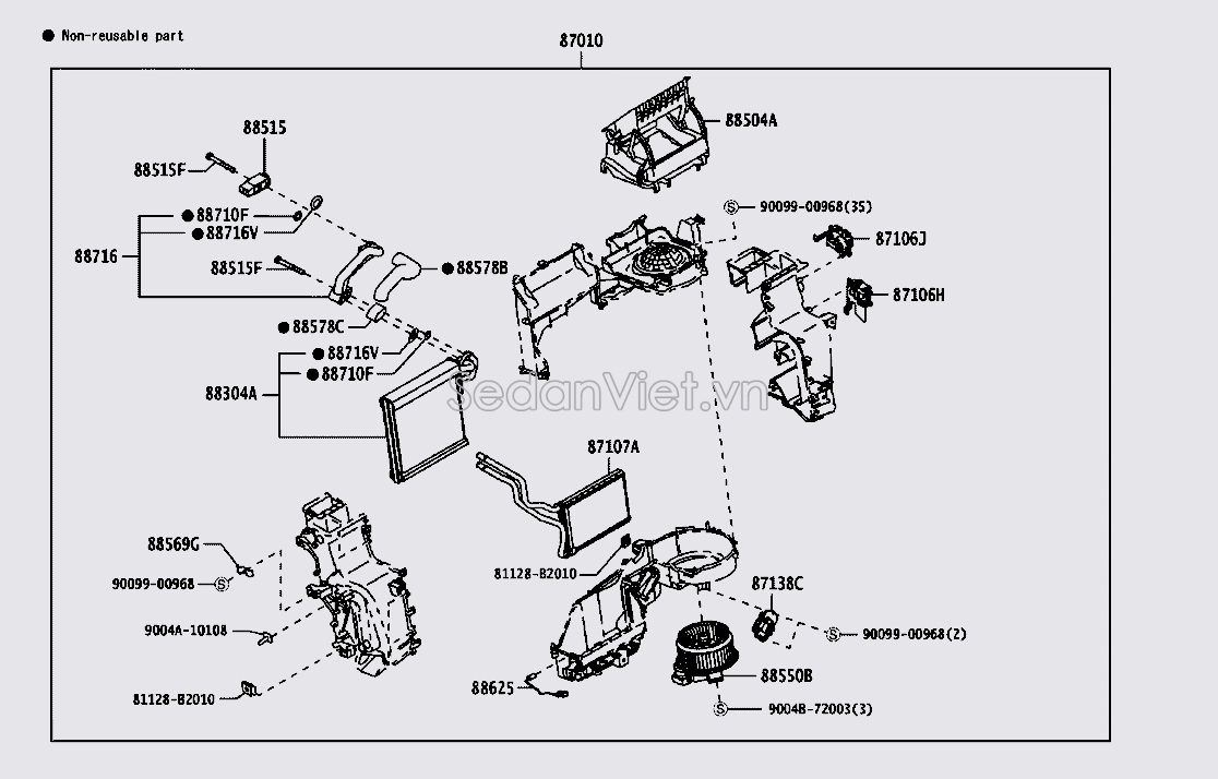 Motor quạt gió điều hòa 88550BZ404