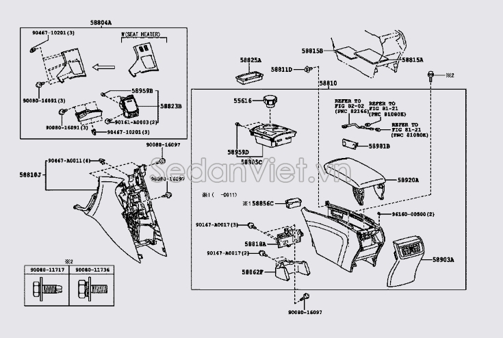 Nhựa ốp yên ngựa trong xe 588040T020E0