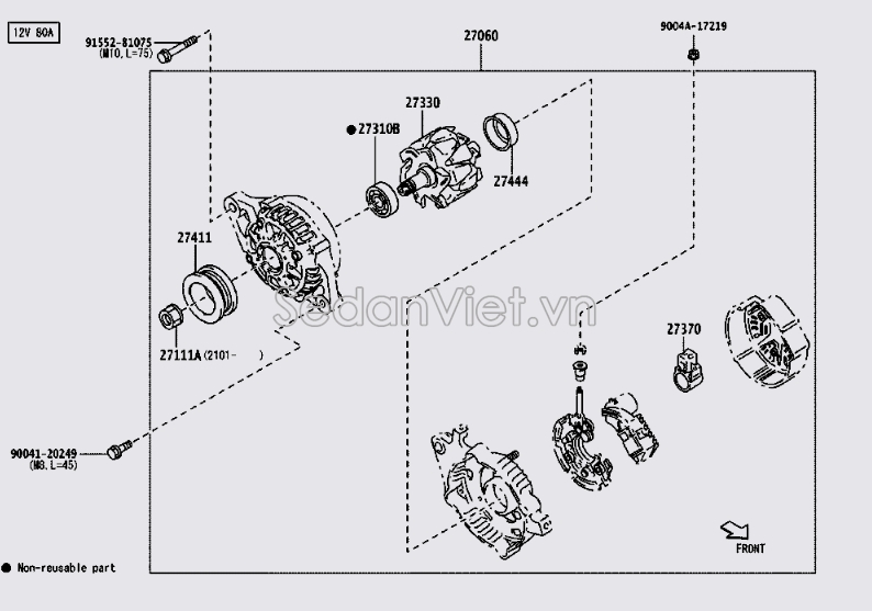 Pully máy phát điện 27411BZ100