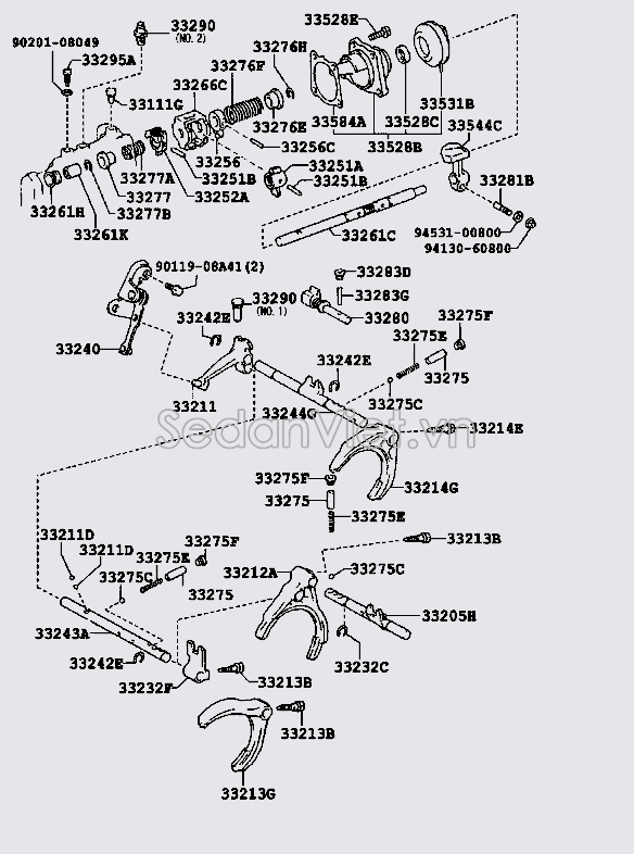 Trục lên số Toyota Corolla Altis 2008-2010