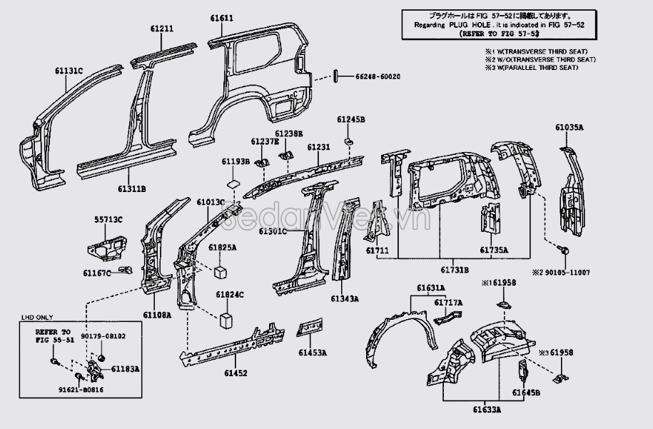 Xương trụ C lớp ngoài Toyota Land Cruiser Prado 2009-2013