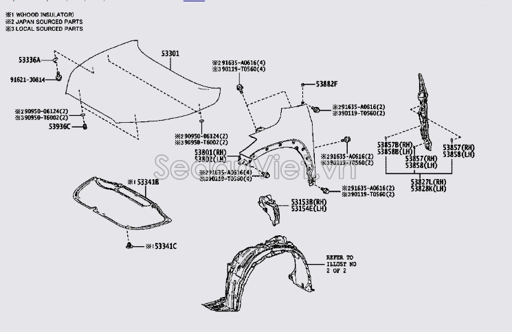 Cách nhiệt tai xe 538280A010