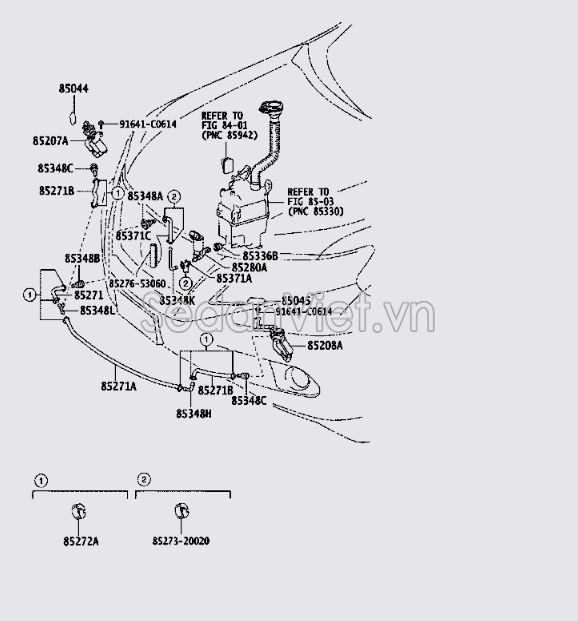 Vòi phun nước rửa đèn pha 8504448010B0