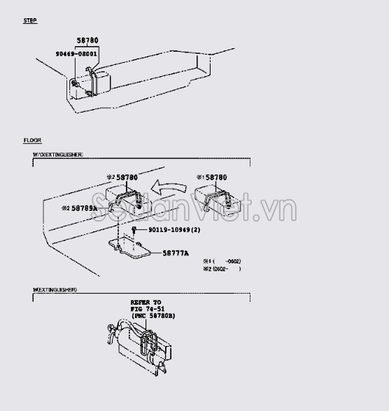 Thanh nâng hạ lốp dự phòng 5878058010