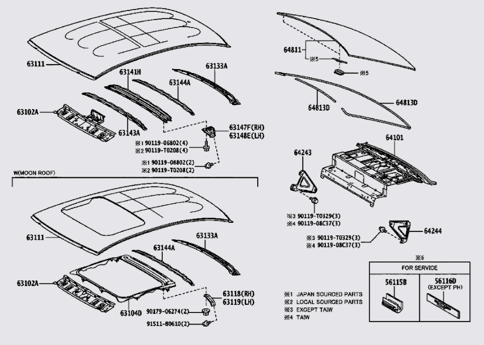 Xương đỡ tôn nóc xe trước 631020D090