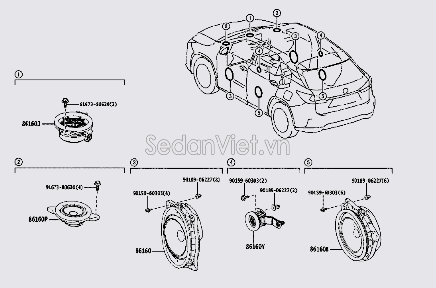 Loa cánh cửa 861600WV80