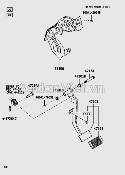 Bàn đạp chân phanh 47110BZ390