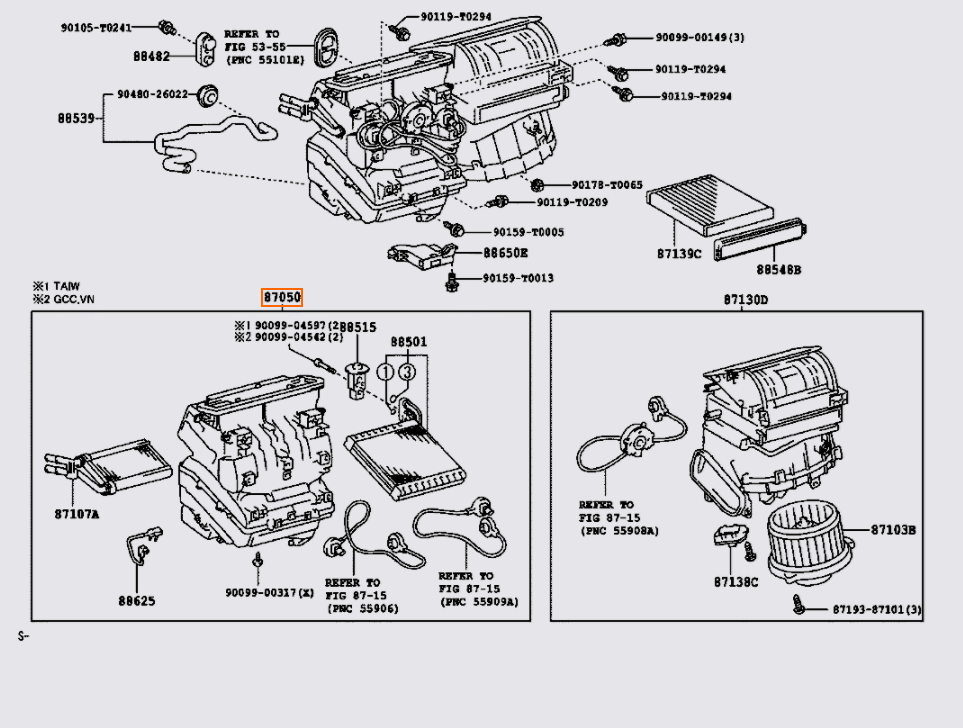 Giàn sưởi trong xe 871070K010