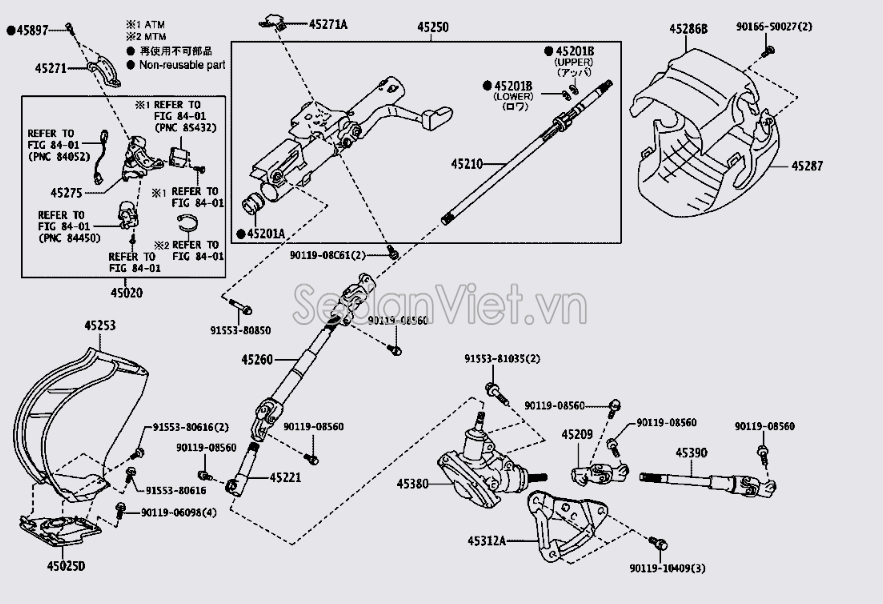 Giá đỡ khớp các đăng lái 4502033151