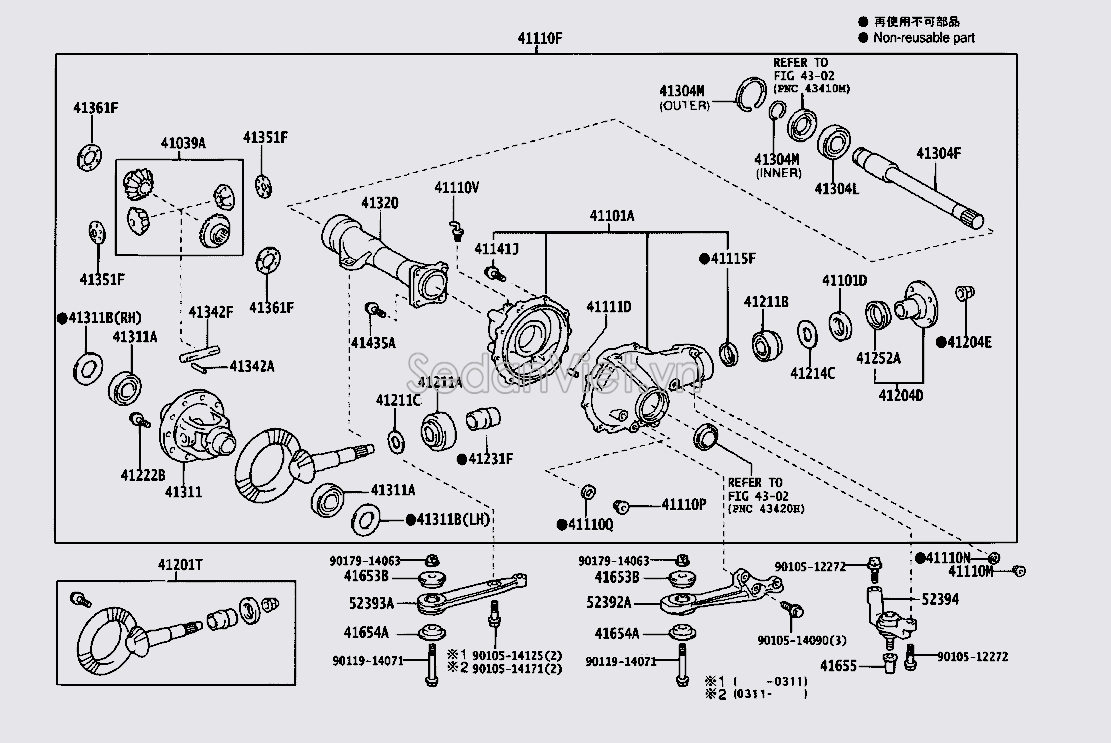 Vi sai cầu trước Toyota Land Cruiser Prado 2013-2015