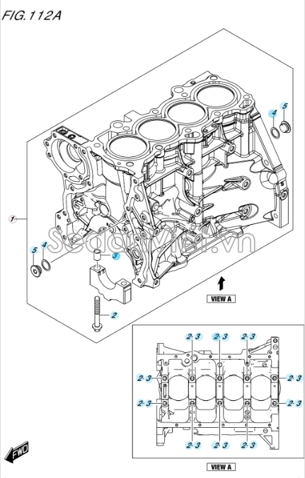 Thân lốc máy động cơ 1120073R00X12