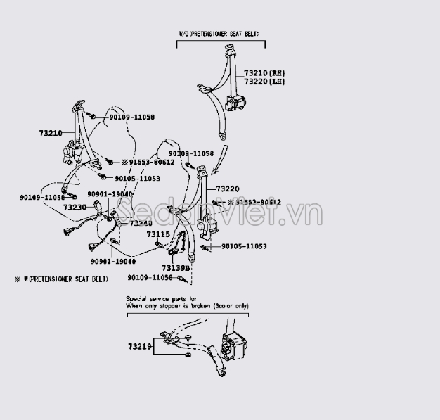 Dây an toàn ghế trước 7321026691B0