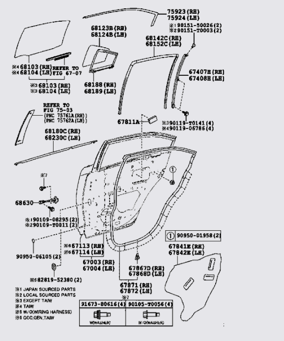 Gioăng cánh cửa 678710D110