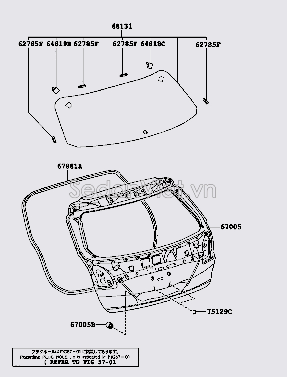 Gioăng cánh cửa hậu 678810T010