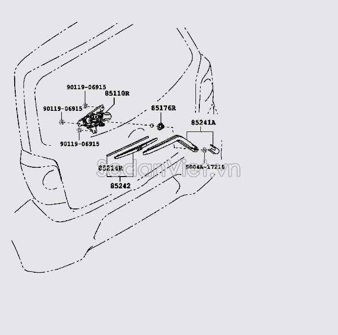 Mô tơ gạt mưa sau 85130BZ150