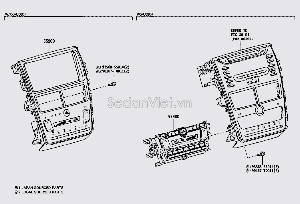 Cụm công tắc điều khiển điều hòa 559000DD90