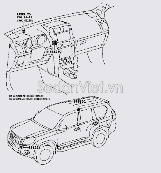 Cảm biến nhiệt độ ngoài trời Toyota Land Cruiser Prado 2013-2015