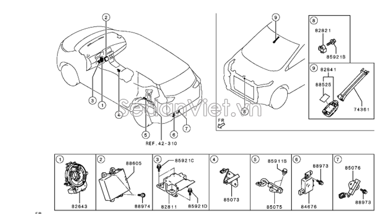 Angten thu tín hiệu khóa mở cửa từ xa 8637A525